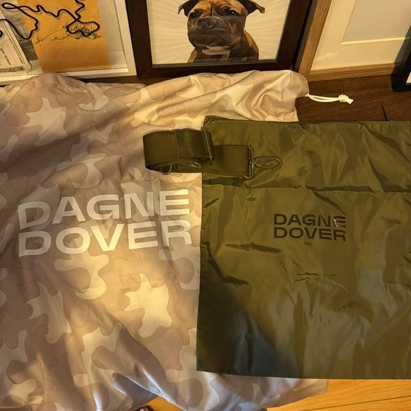 DAGNE DOVER NEW Dark Moss Landon Carryall Air Mesh Duffel Bag Large Green - Picture 7 of 12